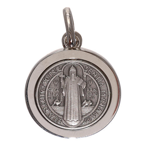 Medaglia croce San Benedetto argento 925 mis. 16 mm 1