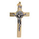 Cross of St. Benedict in golden steel 6x3 cm s1