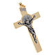 Krzyż Święty Benedykt ze stali pozłacany 6x3 cm s3