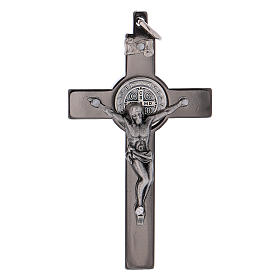 Croci di san Benedetto: Croce S. Benedetto in acciaio nero 6x3 cm 