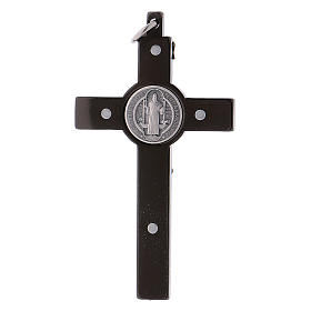 Croci di san Benedetto: Croce S. Benedetto in acciaio nero 6x3 cm 