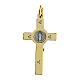 Krzyż ze stali pozłacany 4x2 cm Święty Benedykt s3