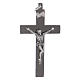 Croce di San Benedetto in acciaio liscia 6x3 cm cromo nero  s1