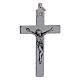 Cross of St. Benedict in smooth steel with glossy chrome 6x3 cm s1