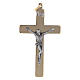 Cross of St. Benedict in smooth steel with golden chrome 6x3 cm s1