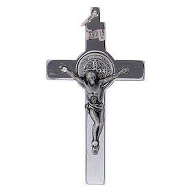 Cruz de San Benito de acero 6x3 cm cromo lúcido