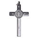 Croce di San Benedetto in acciaio 6x3 cm cromo lucido  s2