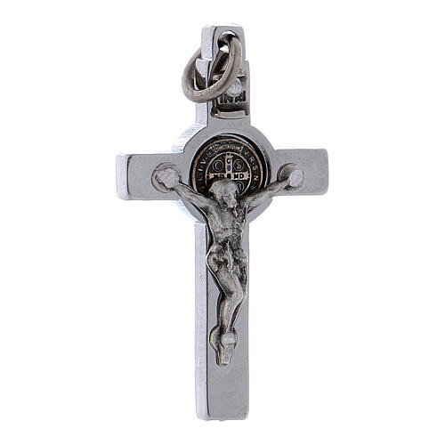 Kreuz von Sankt Benedikt aus Stahl, 4 x 2 cm 1