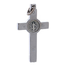 Cross of St. Benedict in steel 4x2 cm