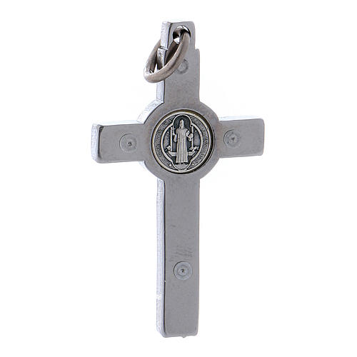 Cross of St. Benedict in steel 4x2 cm 2