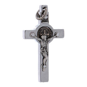 Krzyż stal Święty Benedykt 4x2 cm