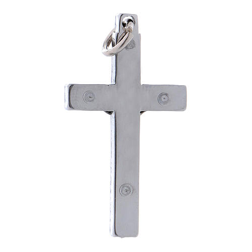 Kreuz von Sankt Benedikt aus Stahl mit polierten Verchromungen, 4 x 2 cm 2