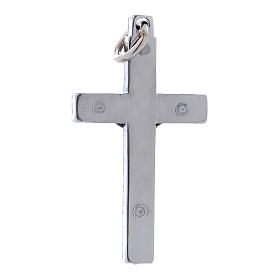 Cruz de São Bento em aço 4x2 cm cromada brilhante