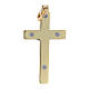 Glattes Kreuz von Sankt Benedikt aus Stahl mit vergoldeten Verchromungen, 4 x 2 cm s2