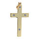Croce in acciaio di San Benedetto liscia 4x2 cm cromo oro s2