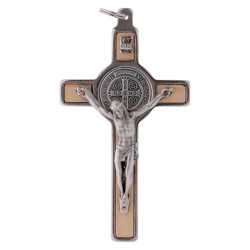 Kreuz von Sankt Benedikt aus Ahornholz, 8 x 4 cm 1