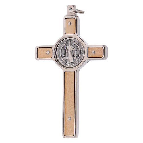 Kreuz von Sankt Benedikt aus Ahornholz, 8 x 4 cm 3