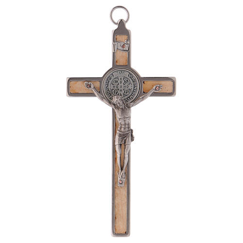 Kreuz von Sankt Benedikt aus Ahornholz, 12 x 6 cm 1
