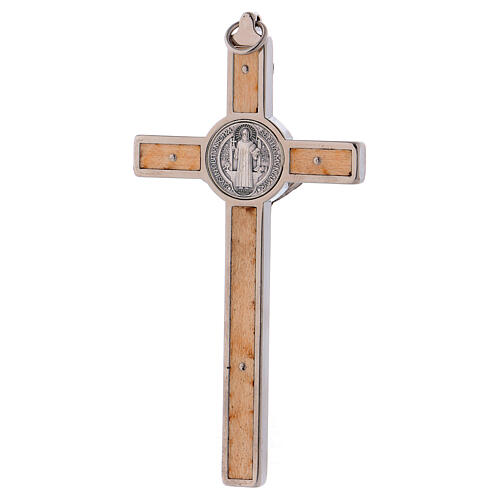 Kreuz von Sankt Benedikt aus Ahornholz, 12 x 6 cm 4