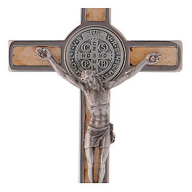 Croix Saint Benoît bois d'érable 12x6 cm