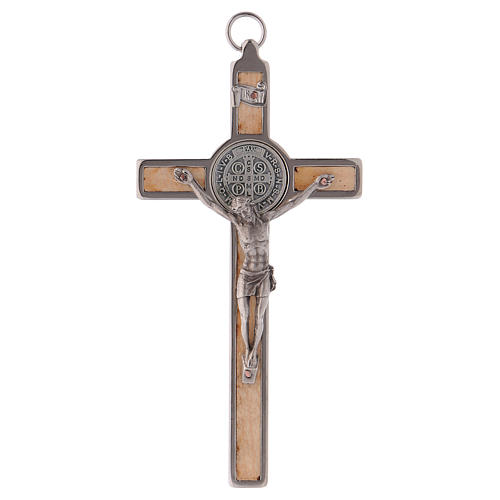 Croix Saint Benoît bois d'érable 12x6 cm 1