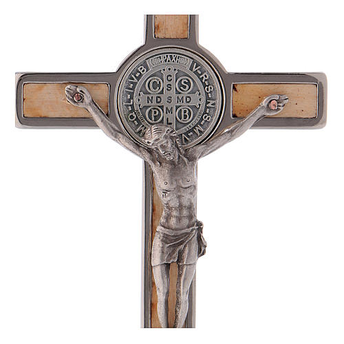 Croix Saint Benoît bois d'érable 12x6 cm 2