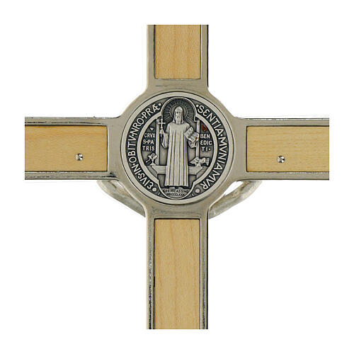 Croix Saint Benoît bois d'érable 12x6 cm 4