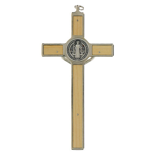 Croix Saint Benoît bois d'érable 12x6 cm 9