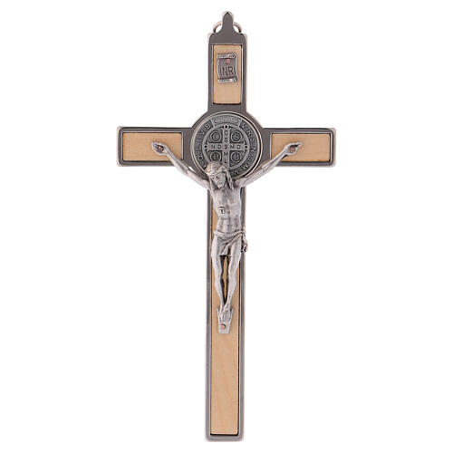 Kreuz von Sankt Benedikt aus Ahornholz, 16 x 8 cm 1