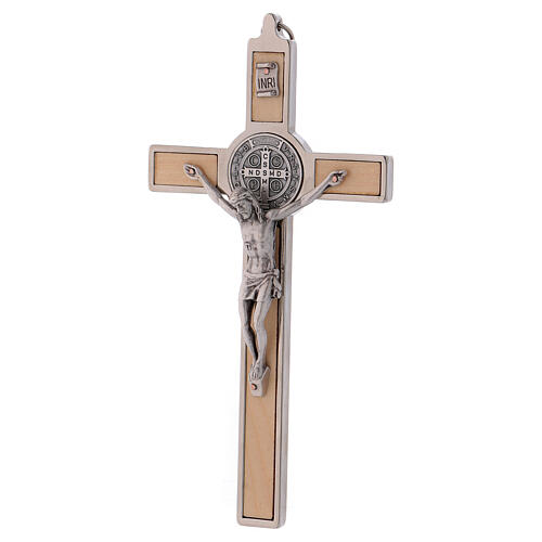 Kreuz von Sankt Benedikt aus Ahornholz, 16 x 8 cm 3