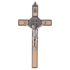 Croix Saint Benoît bois d'érable 16x8 cm
