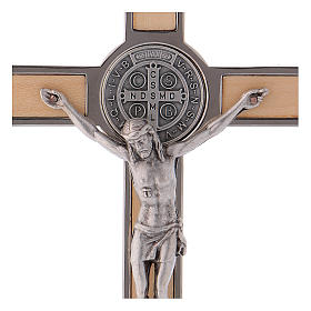 Krzyż Świętego Benedykta drewno klonowe 16x8 cm