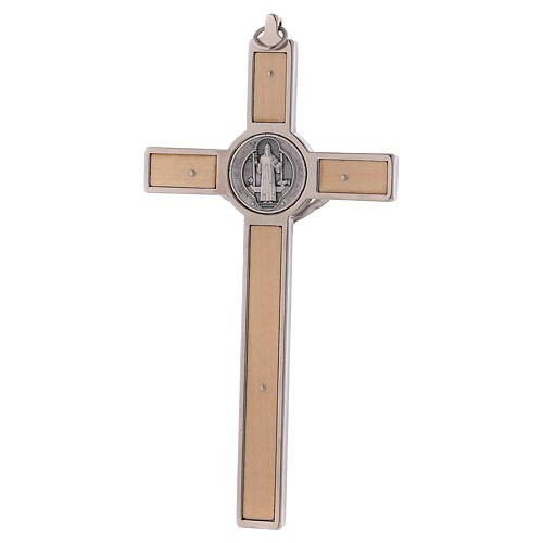 Krzyż Świętego Benedykta drewno klonowe 16x8 cm 4