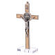 Kreuz von Sankt Benedikt aus Ahornholz mit Sockel, 16 x 8 cm s3