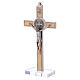 Krzyż Świętego Benedykta drewno klonowe z podstawą 16x8 cm s3