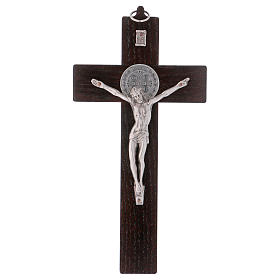 Croix Saint Benoît bois de noyer 25x12 cm