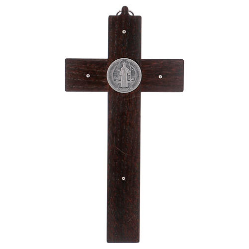 Croce San Benedetto Legno di noce 25x12 cm 4