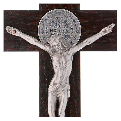 St. Benedict Cross in walnut wood 25x12 cm 2
