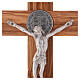 Kreuz von Sankt Benedikt aus Olivenbaumholz, 25 x 12 cm s2