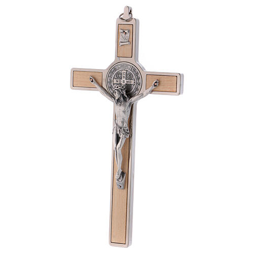 Kreuz von Sankt Benedikt aus Ahornholz, 20 x 10 cm 3