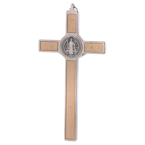 Kreuz von Sankt Benedikt aus Ahornholz, 20 x 10 cm 4