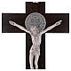 Croix Saint Benoît bois couleur noyer avec base 25x12 cm s2