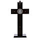 Croce San Benedetto Legno tinta noce con base 25x12 cm s4