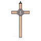 St. Benedict Cross in maple wood with base, 20x10 cm s4