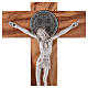Kreuz von Sankt Benedikt aus Olivenbaumholz mit Sockel, 25 x 12 cm s2