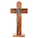 St. Benedict Cross in olive wood with base, 25x12 cm s4