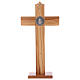 Kreuz von Sankt Benedikt aus Olivenbaumholz mit Sockel, 30 x 15 cm s4