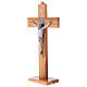 Croix Saint Benoît bois d'olivier avec base 30x15 cm s3
