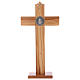 St. Benedict Cross in olive wood with base, 30x15 cm s4