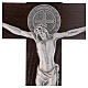 Standing cross of St. Benedict, walnut wood with base, 40x20 cm s2